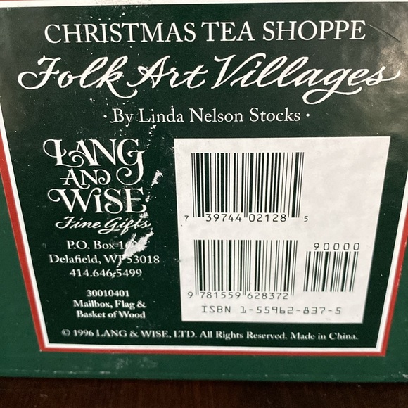 Mailbox, Flag and Basket of Wood - Folk Art Villages Christmas Tea Shoppe - Picture 5 of 8